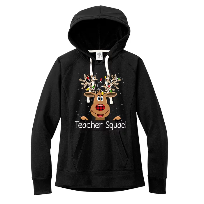 Teacher Squad Reindeer Christmas Holiday Women's Fleece Hoodie