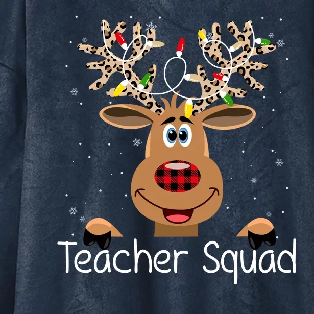 Teacher Squad Reindeer Christmas Holiday Hooded Wearable Blanket