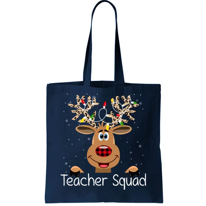 Teacher Squad Reindeer Christmas Holiday Tote Bag