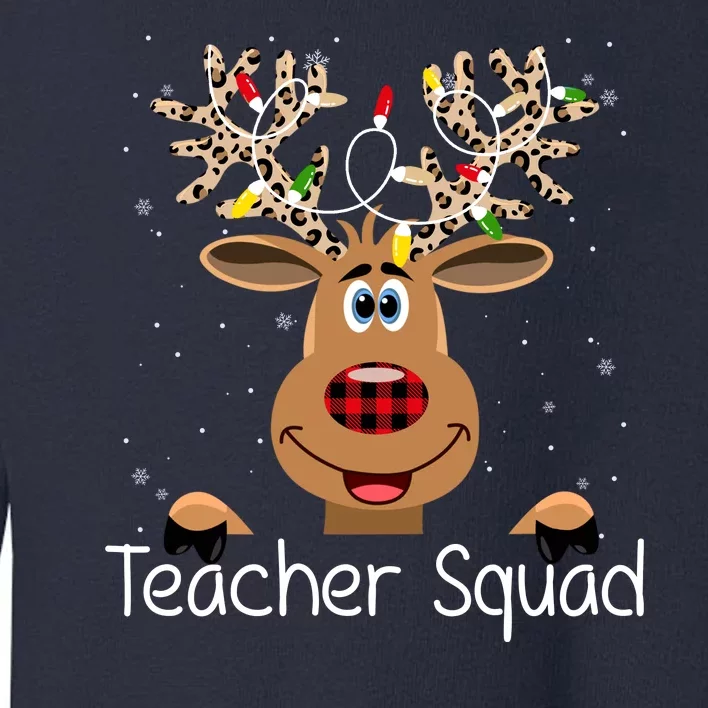 Teacher Squad Reindeer Christmas Holiday Toddler Sweatshirt