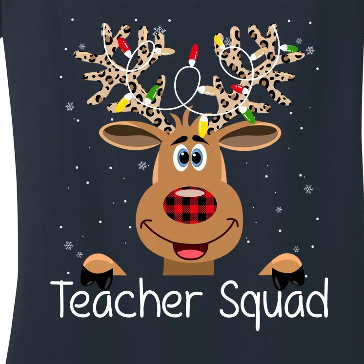 Teacher Squad Reindeer Christmas Holiday Women's V-Neck T-Shirt