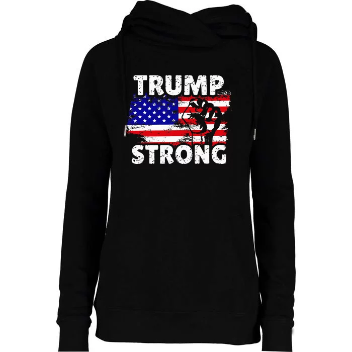 Trump Strong Rally Trump 2024 Womens Funnel Neck Pullover Hood