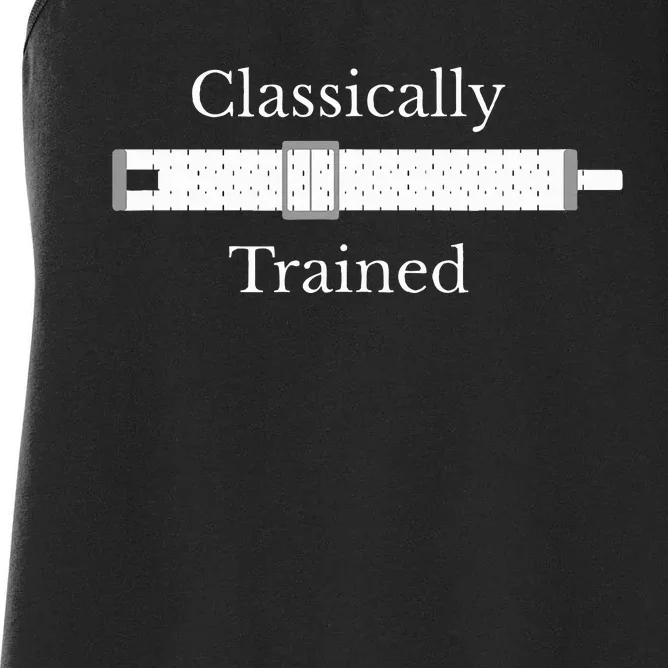 Trained Slide Rule Mechanical Analog Calculator Women's Racerback Tank