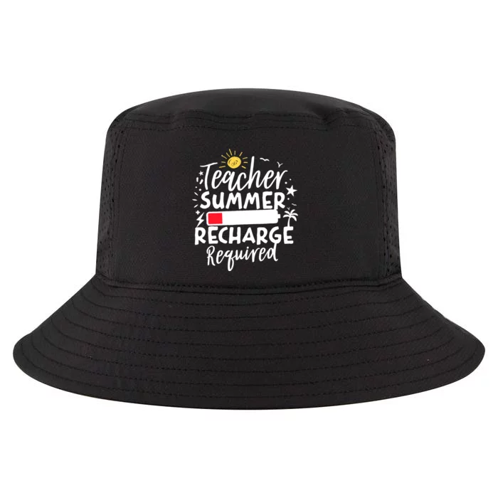 Teacher Summer Recharge Required Battery Teacher Break Cool Comfort Performance Bucket Hat