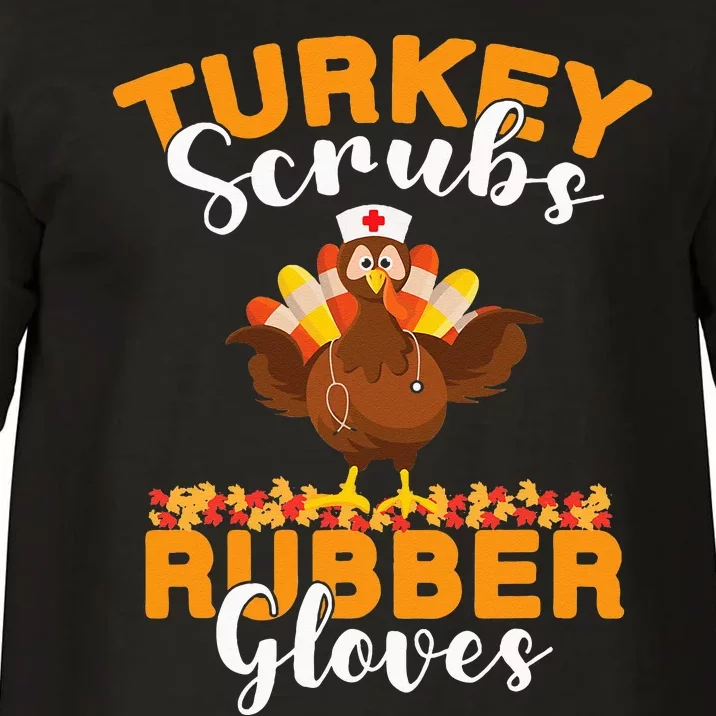 Turkey Scrubs Rubber Gloves Thanksgiving Nurse Practitioner Comfort Colors T-Shirt