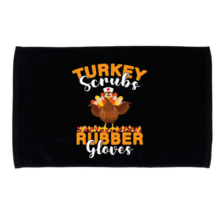 Turkey Scrubs Rubber Gloves Thanksgiving Nurse Practitioner Microfiber Hand Towel