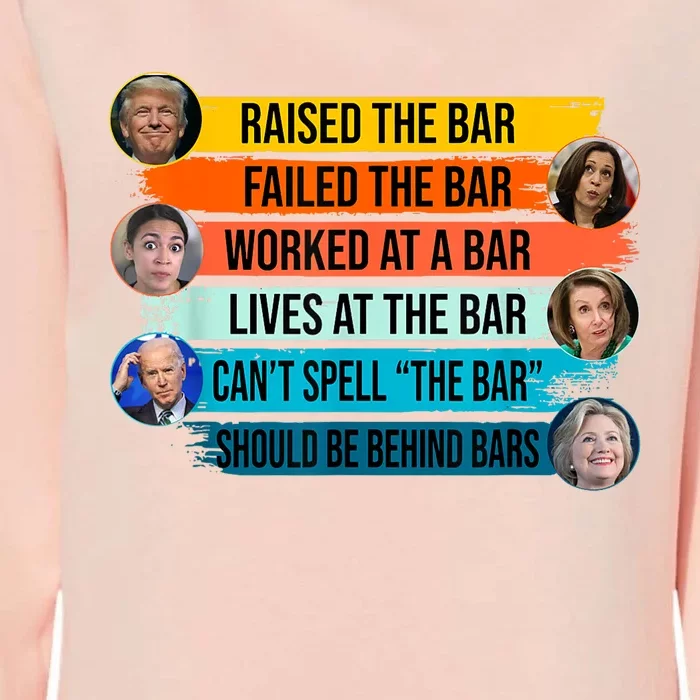 Trump Supporter Raised The Bar Failed The Bar Anti Biden Womens California Wash Sweatshirt