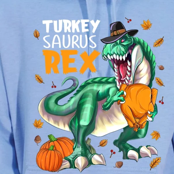 Turkey Saurus Rex Dinosaur T Rex Thanksgiving Pumpkin Gift Unisex Surf Hoodie