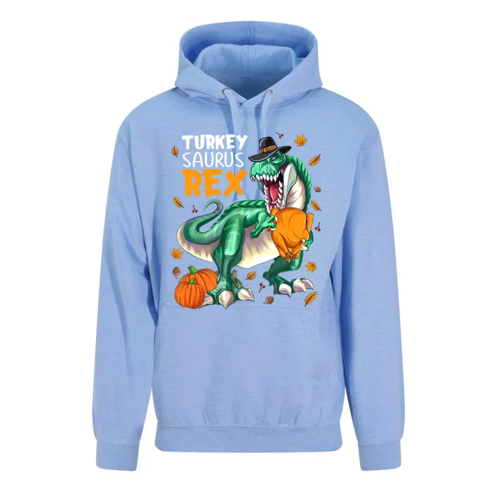 Turkey Saurus Rex Dinosaur T Rex Thanksgiving Pumpkin Gift Unisex Surf Hoodie