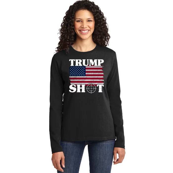 Trump Shot Rally Failed Shots Fired Assassination Ladies Long Sleeve Shirt