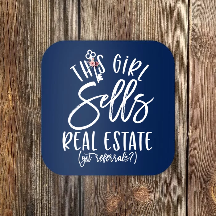 This Sells Real Estate Floral House Key Sweatshirt Coaster