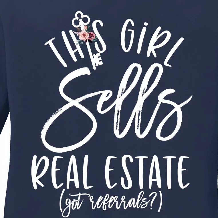 This Sells Real Estate Floral House Key Sweatshirt Ladies Long Sleeve Shirt