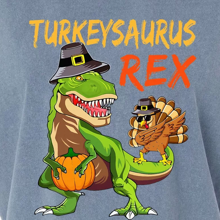 Turkey Saurus Rex Dab Turkey Dinosaur Thanksgiving Garment-Dyed Women's Muscle Tee