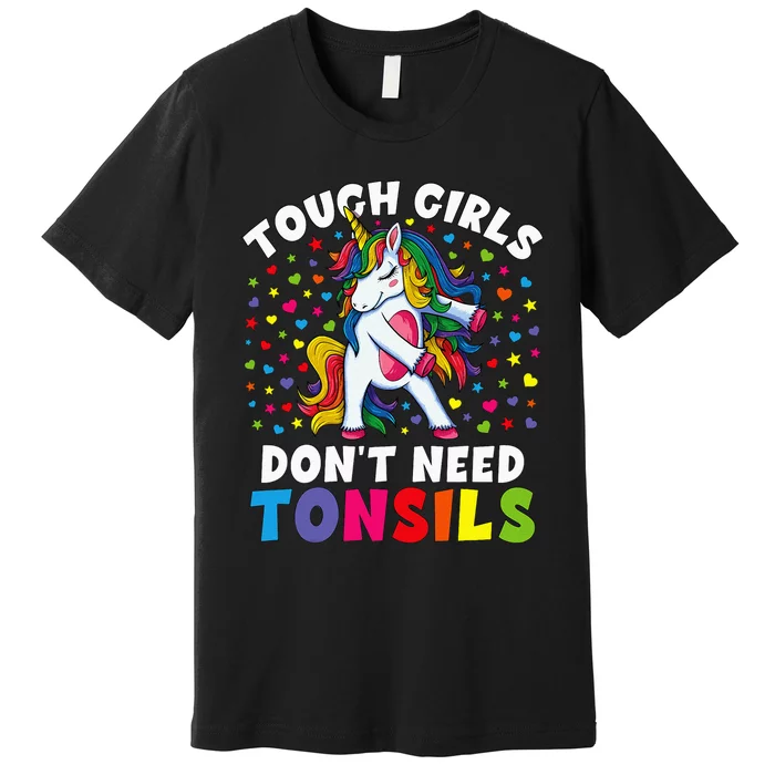 Tonsil Surgery Recovery Gift Unicorn Tonsil Removal Premium T-Shirt