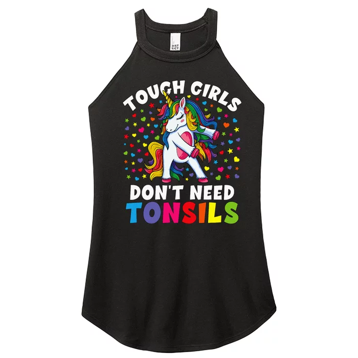 Tonsil Surgery Recovery Gift Unicorn Tonsil Removal Women’s Perfect Tri Rocker Tank