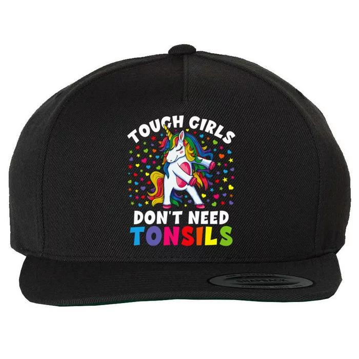 Tonsil Surgery Recovery Gift Unicorn Tonsil Removal Wool Snapback Cap