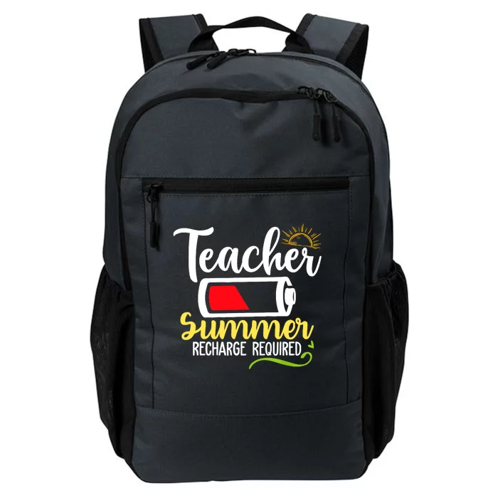 Teacher Summer Recharge Required Last Day School Vacation Daily Commute Backpack