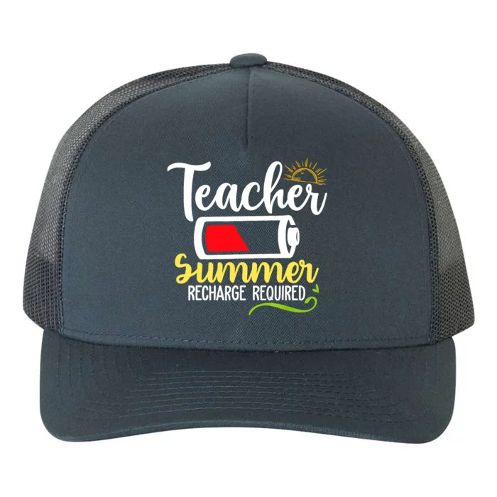 Teacher Summer Recharge Required Last Day School Vacation Yupoong Adult 5-Panel Trucker Hat