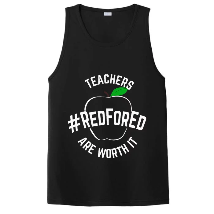 Teacher Support Red for Ed Performance Tank