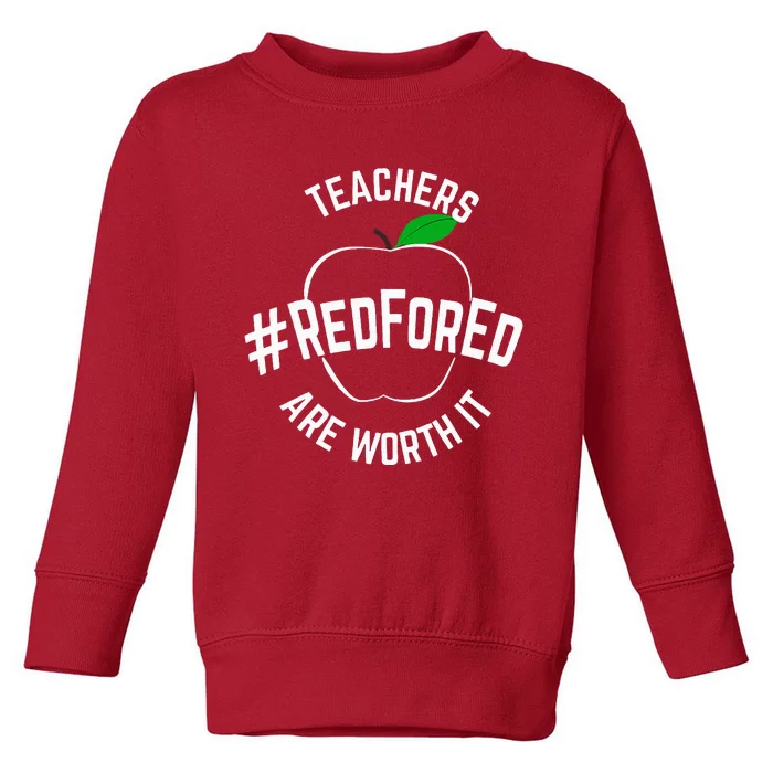 Teacher Support Red for Ed Toddler Sweatshirt