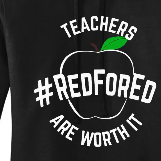 Teacher Support Red for Ed Women's Pullover Hoodie