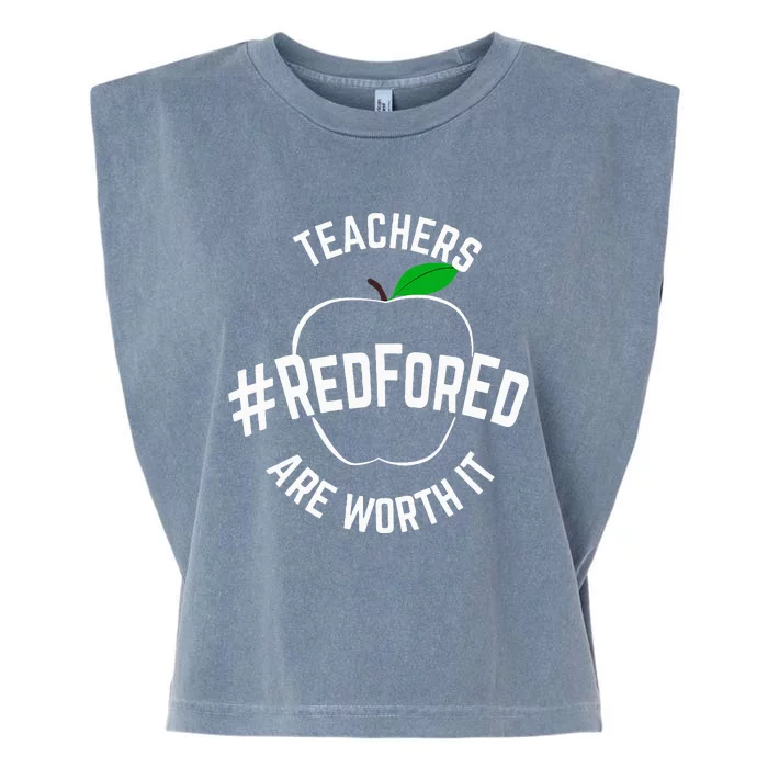 Teacher Support Red for Ed Garment-Dyed Women's Muscle Tee