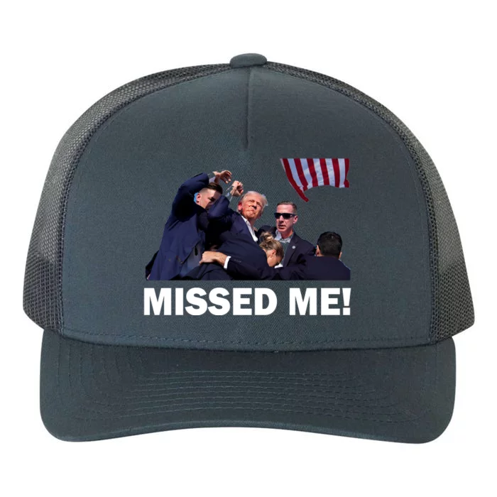 Trump Shot Rally Assassination Missed Me! Yupoong Adult 5-Panel Trucker Hat