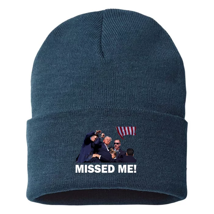 Trump Shot Rally Assassination Missed Me! Sustainable Knit Beanie