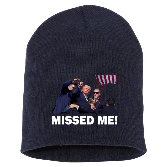 Trump Shot Rally Assassination Missed Me! Short Acrylic Beanie