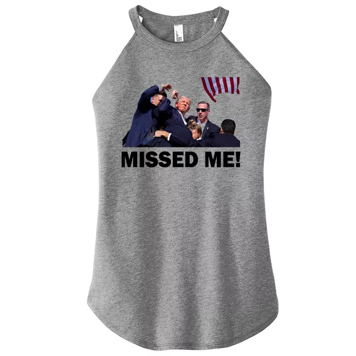 Trump Shot Rally Assassination Missed Me! Women’s Perfect Tri Rocker Tank