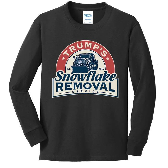 TrumpS Snowflake Removal Service Funny Trump 2024 Kids Long Sleeve Shirt