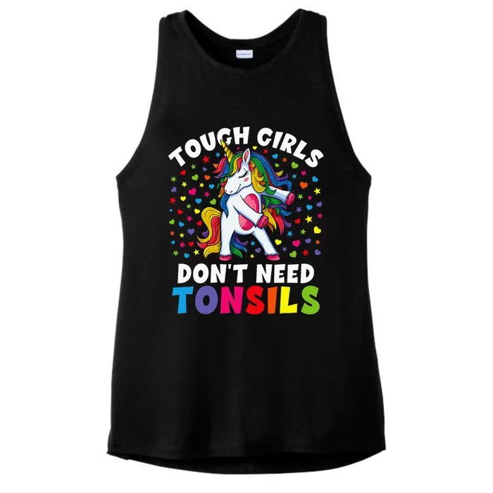 Tonsil Surgery Recovery Gift Unicorn Tonsil Removal Ladies Tri-Blend Wicking Tank