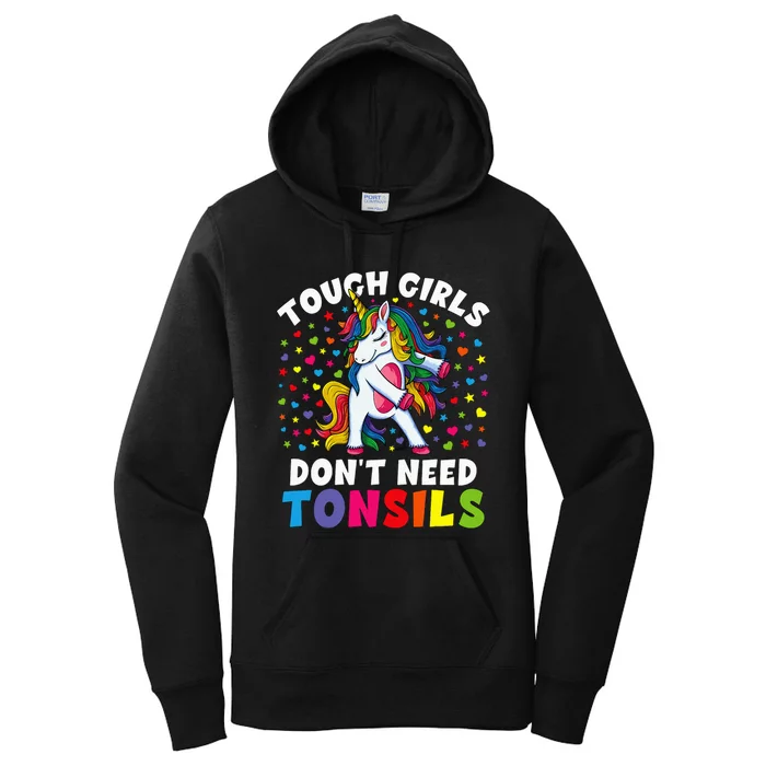 Tonsil Surgery Recovery Gift Unicorn Tonsil Removal Women's Pullover Hoodie