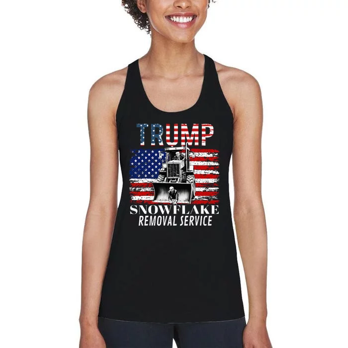 Trump Snowflake Removal Service Funny Donald Trump 2024 Women's Racerback Tank