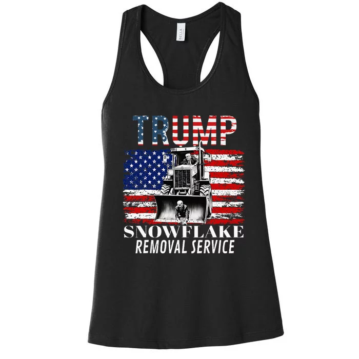 Trump Snowflake Removal Service Funny Donald Trump 2024 Women's Racerback Tank