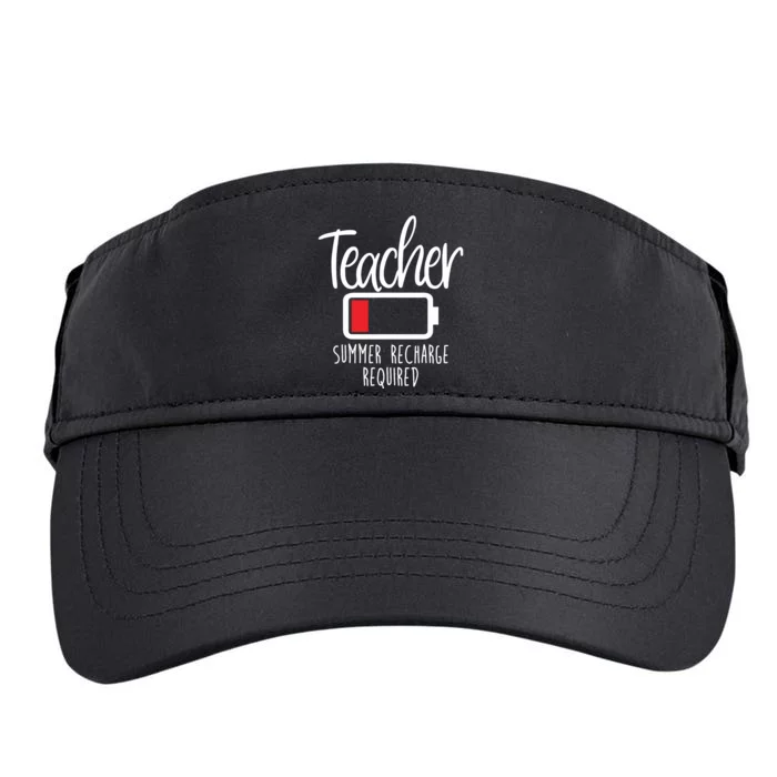 Teacher Summer Recharge Required Last Day School Women Funny Adult Drive Performance Visor