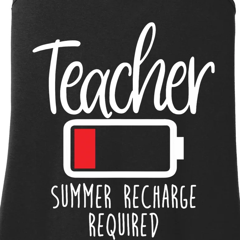 Teacher Summer Recharge Required Last Day School Women Funny Ladies Essential Tank