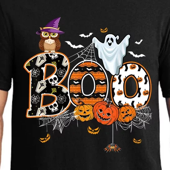 Teacher Squad Retro Halloween Boo 2 Funny Gift Pajama Set