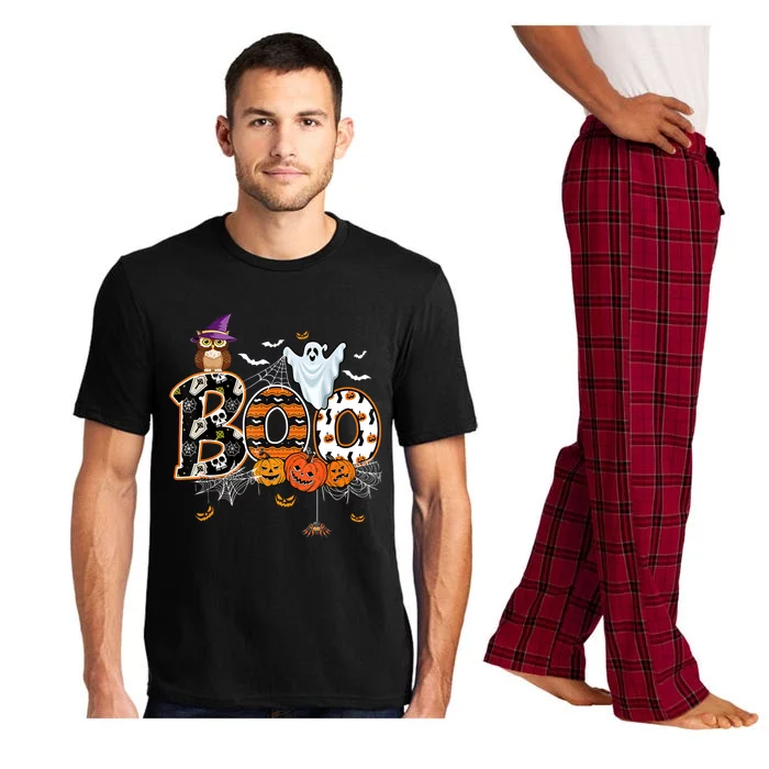 Teacher Squad Retro Halloween Boo 2 Funny Gift Pajama Set