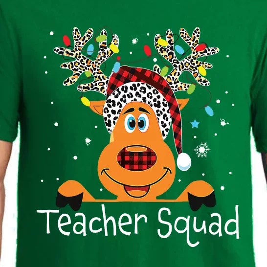 Teacher Squad Reindeer Funny Teacher Christmas Xmas Pajama Set