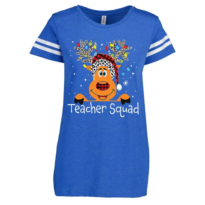 Teacher Squad Reindeer Funny Teacher Christmas Xmas Enza Ladies Jersey Football T-Shirt