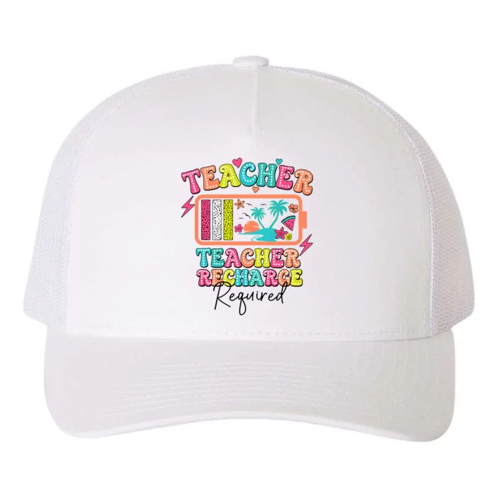 Teacher Summer Recharge Required Funny Teacher Yupoong Adult 5-Panel Trucker Hat