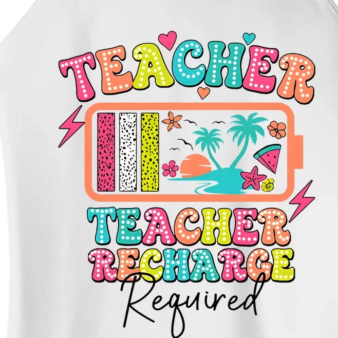 Teacher Summer Recharge Required Funny Teacher Women’s Perfect Tri Rocker Tank