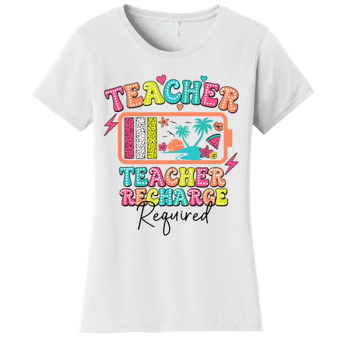 Teacher Summer Recharge Required Funny Teacher Women's T-Shirt