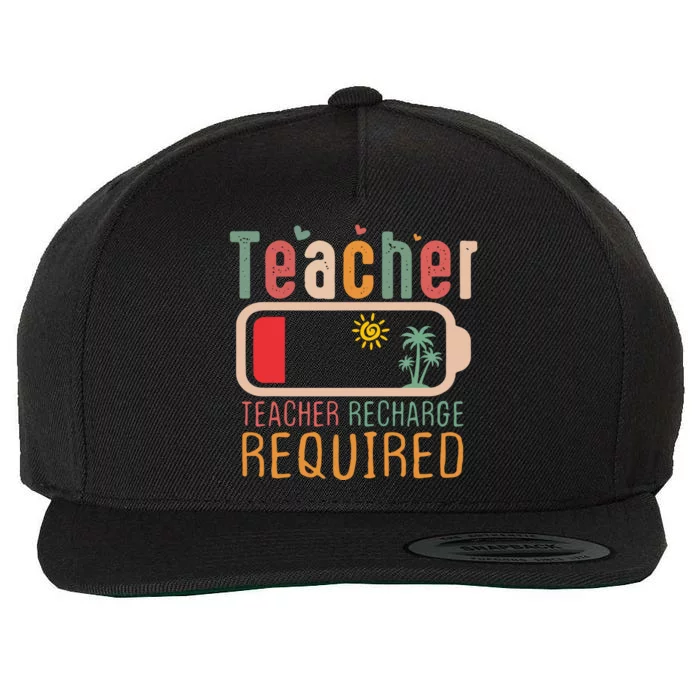 Teacher Summer Recharge Required Wool Snapback Cap