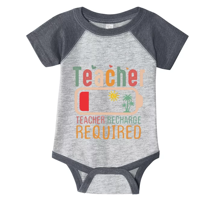 Teacher Summer Recharge Required Infant Baby Jersey Bodysuit