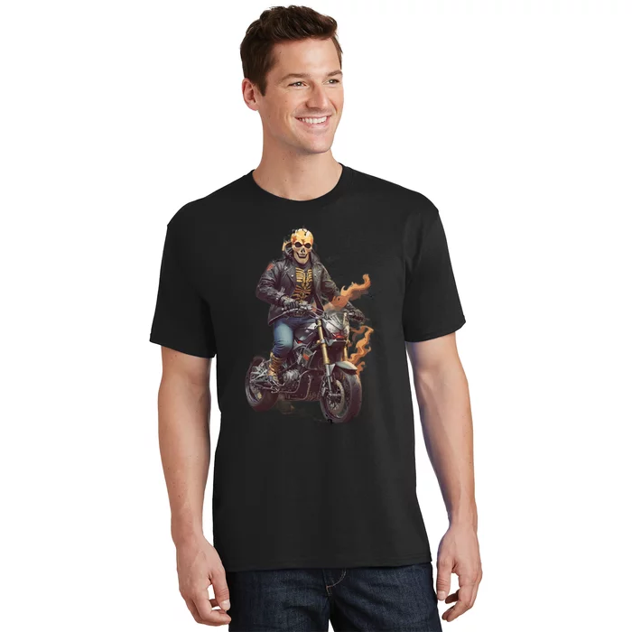 Trendy Skeleton Riding A Motorbike T-Shirt