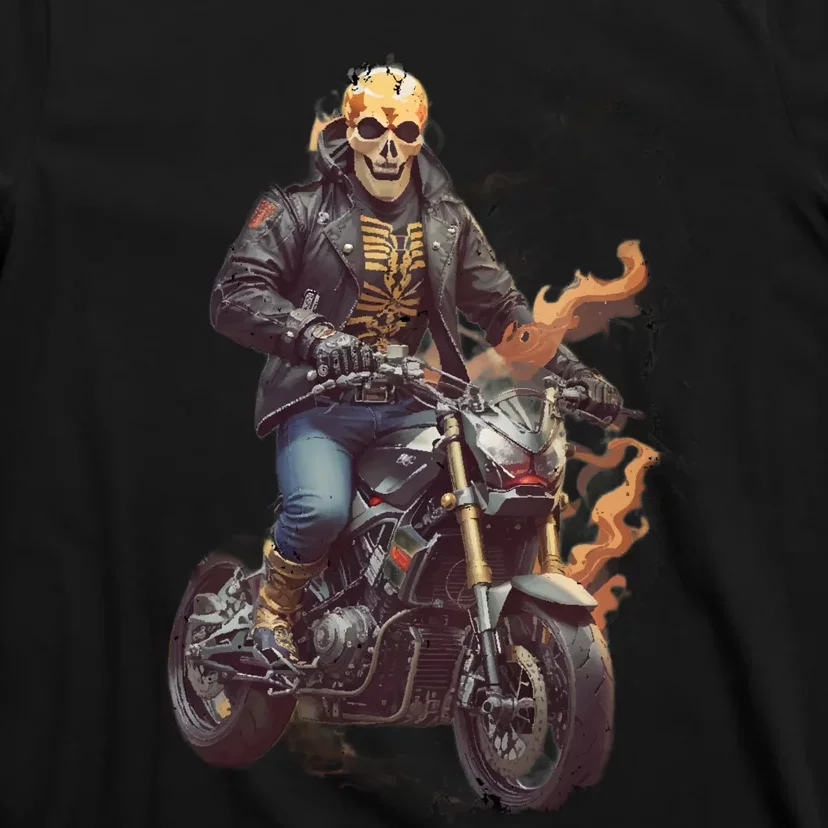 Trendy Skeleton Riding A Motorbike T-Shirt