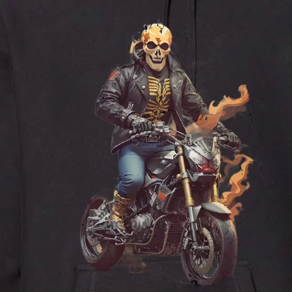 Trendy Skeleton Riding A Motorbike Premium Hoodie