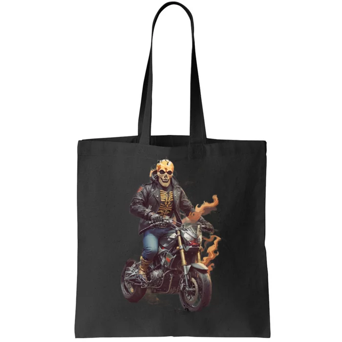 Trendy Skeleton Riding A Motorbike Tote Bag